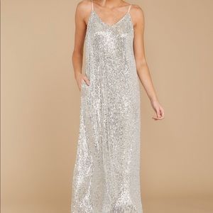 You’d be surprised champagne sequin maxi dress
